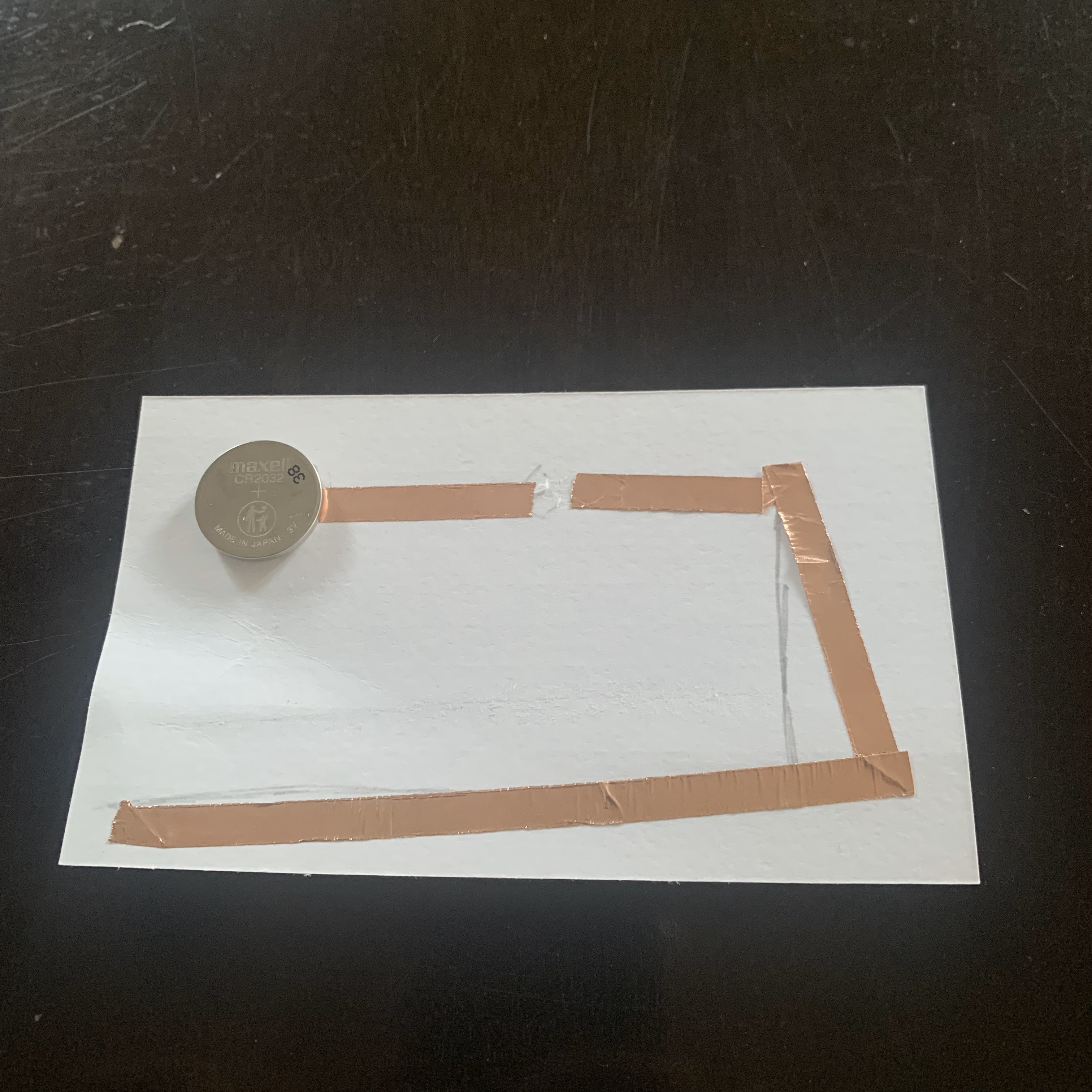 Applied Copper Tape to the sketched out circuit.