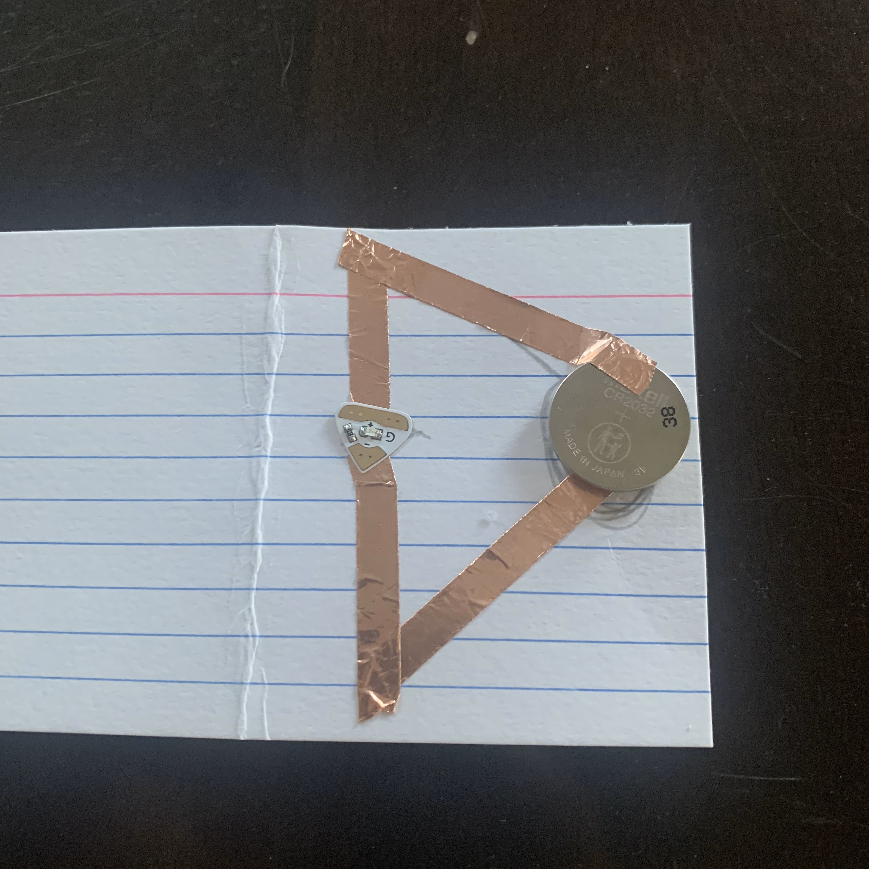 Implemented the Battery and LED Light to the assigned spots according to the drawing.