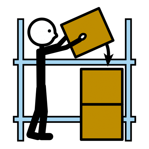 Someone placing down an object onto a surface.