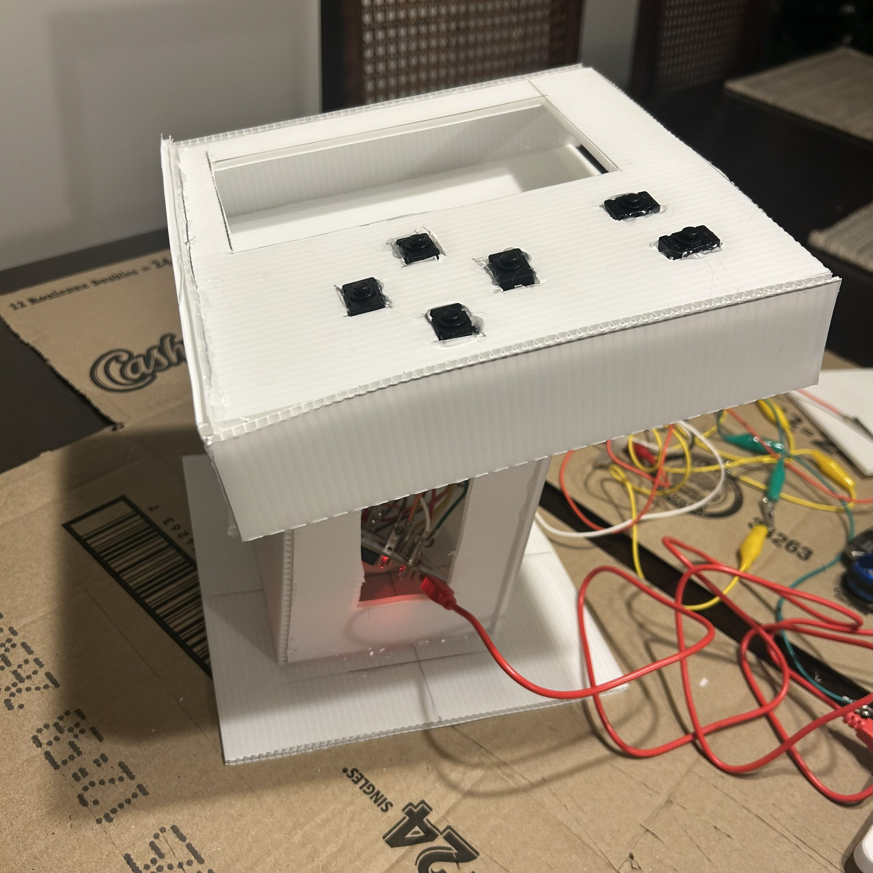 Testing the buttons to see if they give a response to the makey makey.