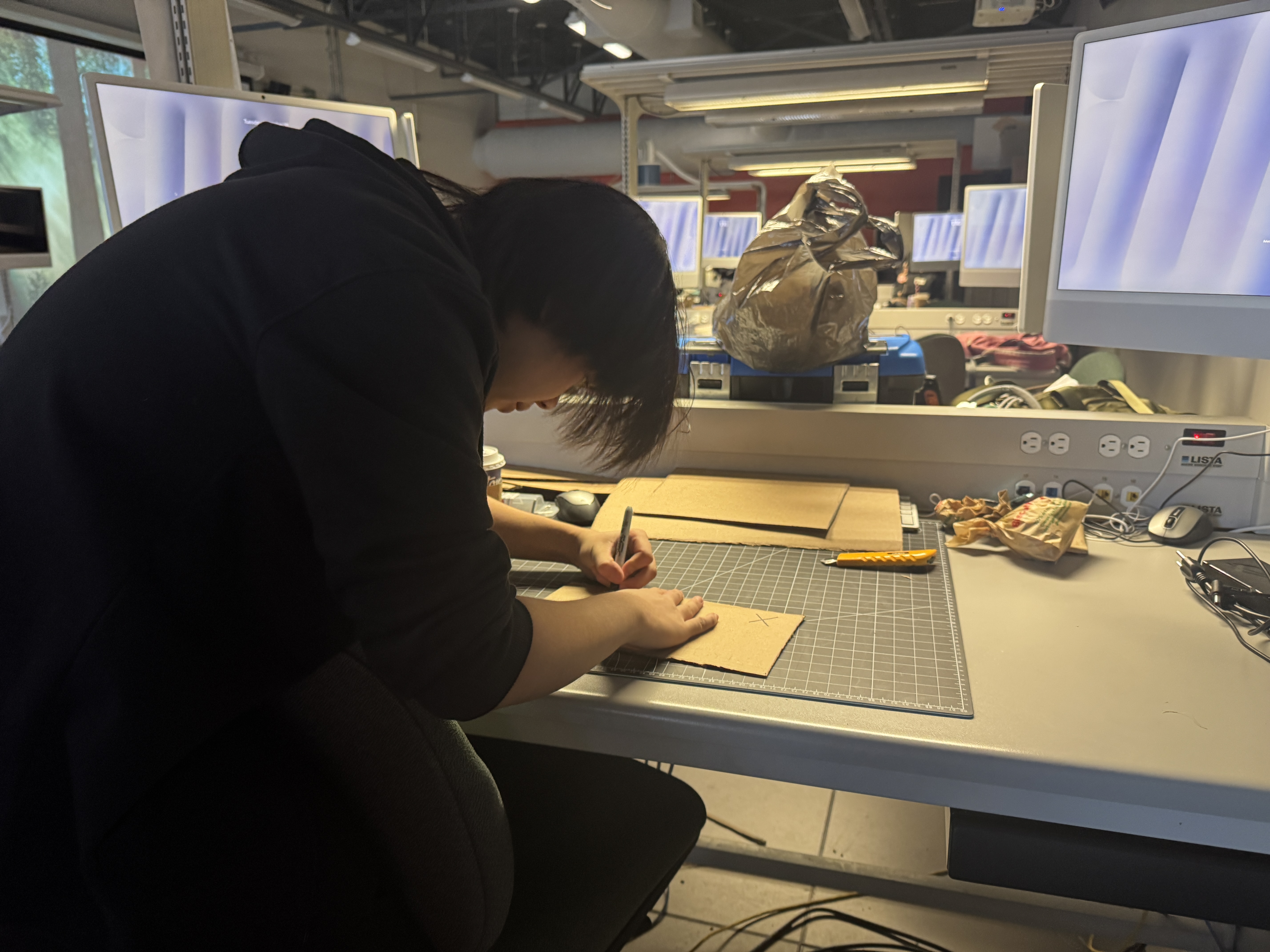 Creating the different screens and error screens for the banking app for the scenario given to us. The prototype was made entirely of cardboard provided to us in class.