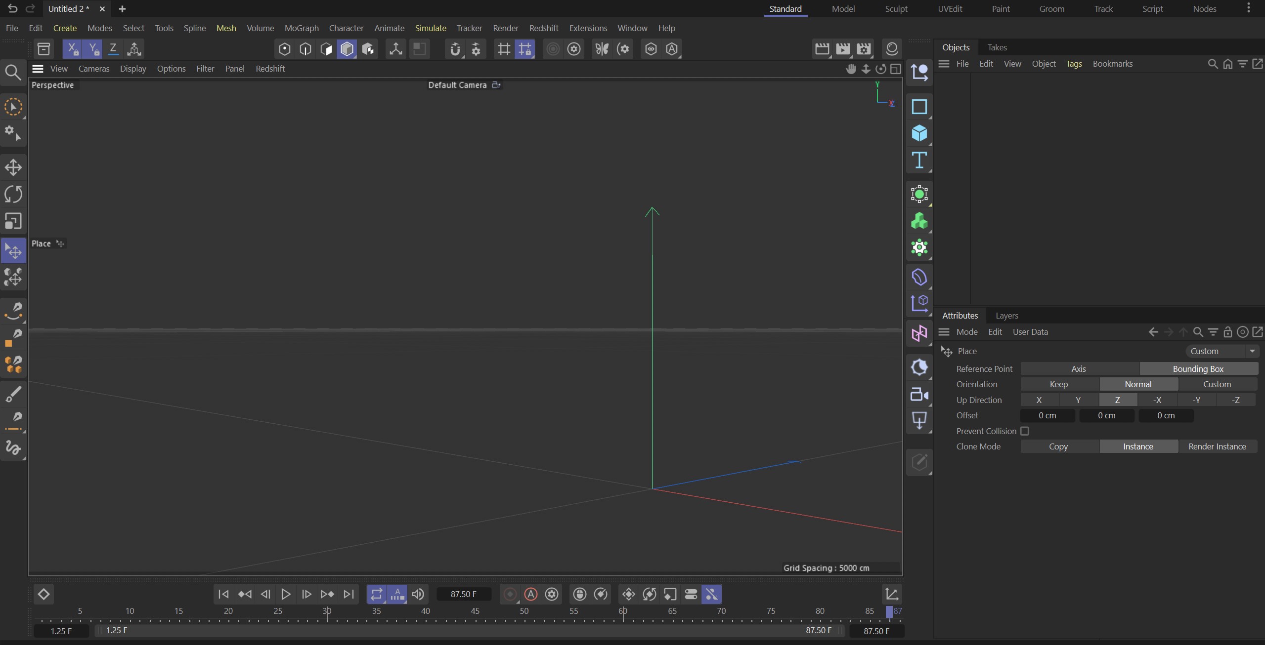 First time opening the Cinema 4D software program.