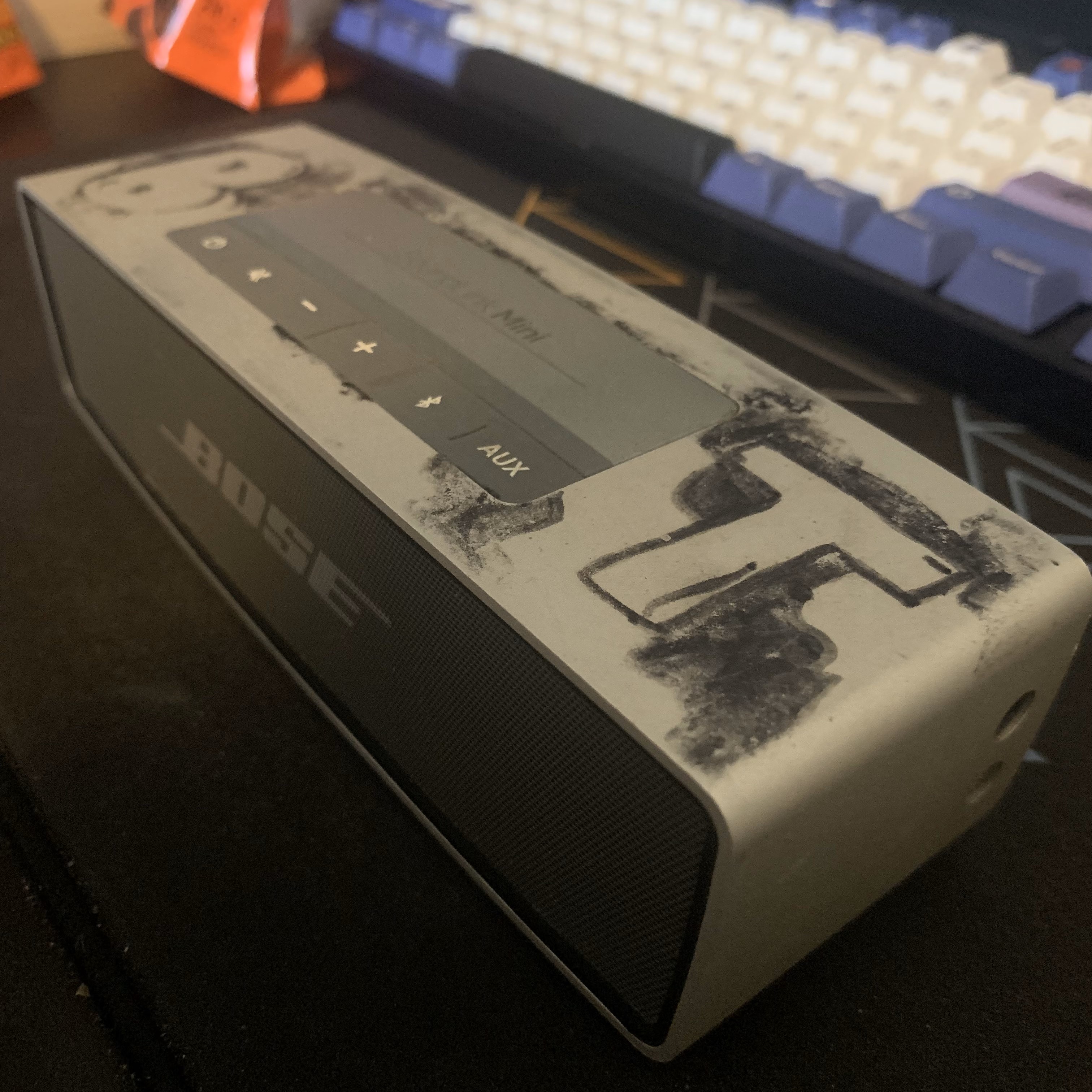 Angled image of the Bose Speaker.