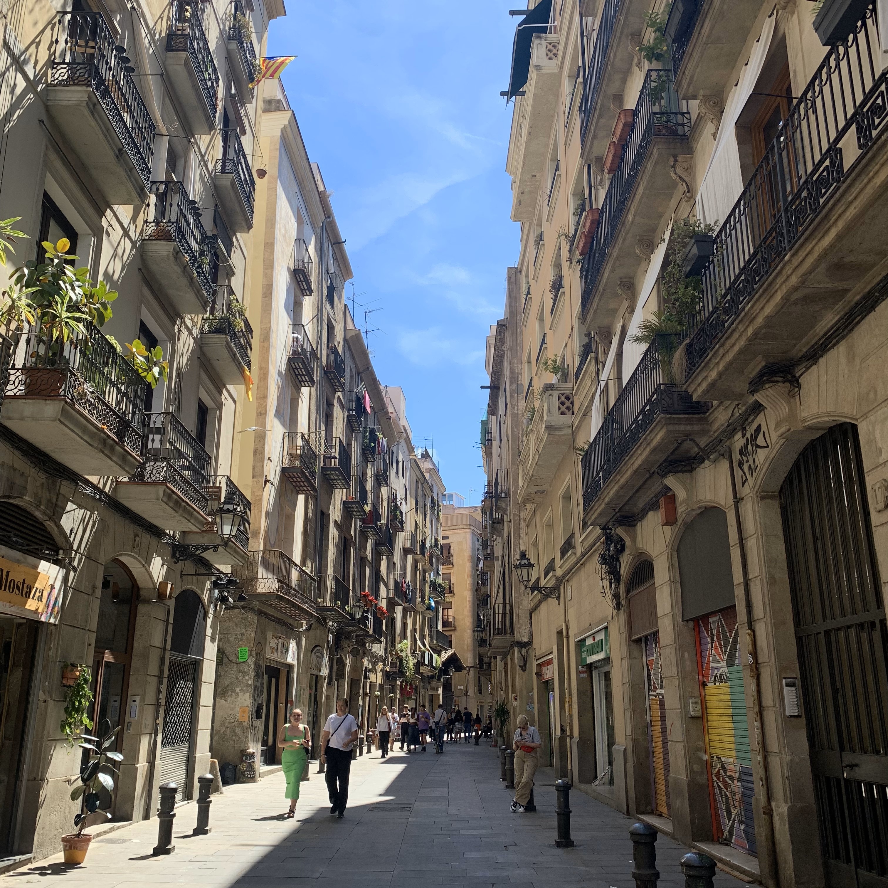 A picture showcasing the geological alleyways that lead to a famous local marketplace for people to explore.