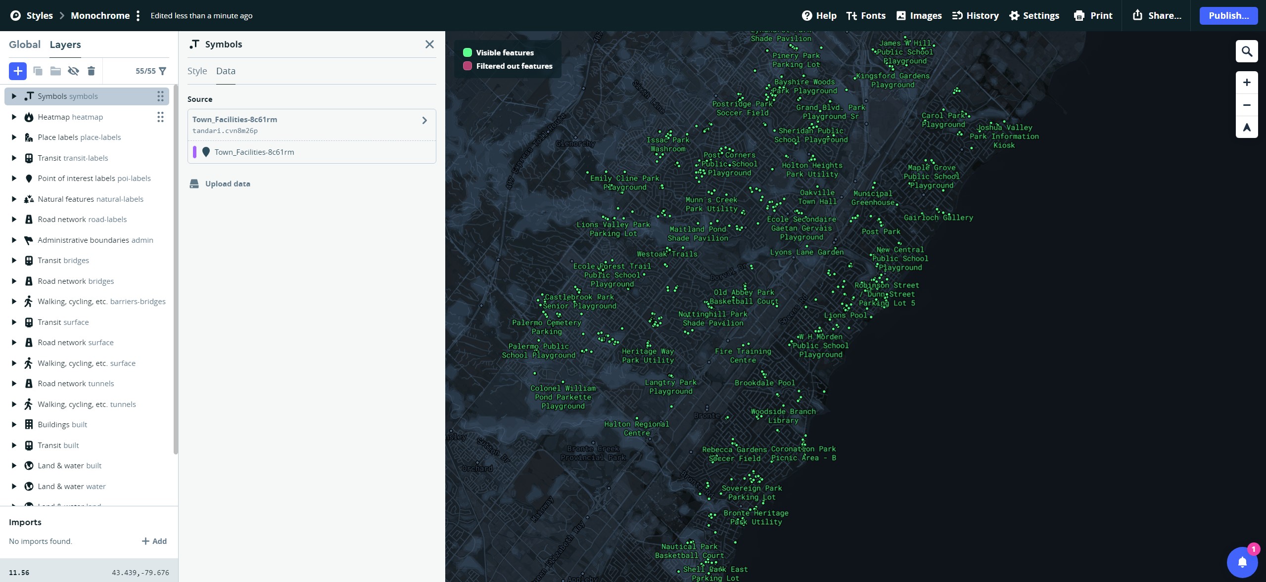 Different Town Facilities that Oakville provides to the community.