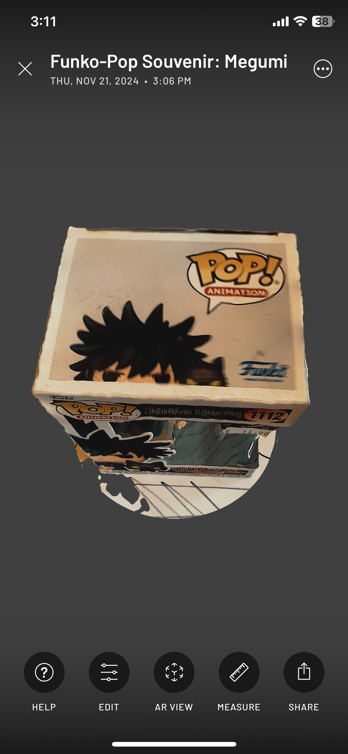 Final View of the 3D scanned Funko Pop.